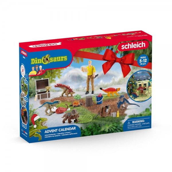 Schleich Dinosaurs Adventskalender 2023 mit Spielfiguren Dinosaurier für Kinder ab 5 Jahren