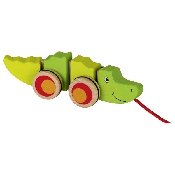 Goki Ziehtier Krokodil Holzspielzeug Nachziehtier Kinderspielzeug Lauf Zieh Nachzieh Spieltier