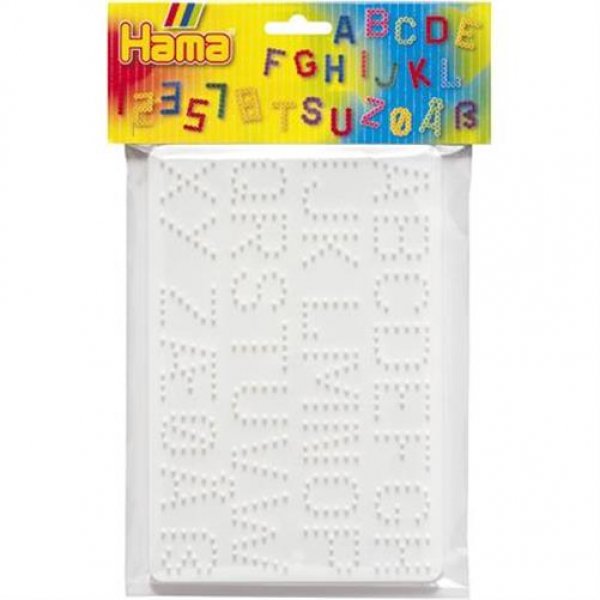 Hama 4455 - Stiftplatten Buchstaben/Zahlen für Bügelperlen Bügelplatte bunt Kreativität Lernen
