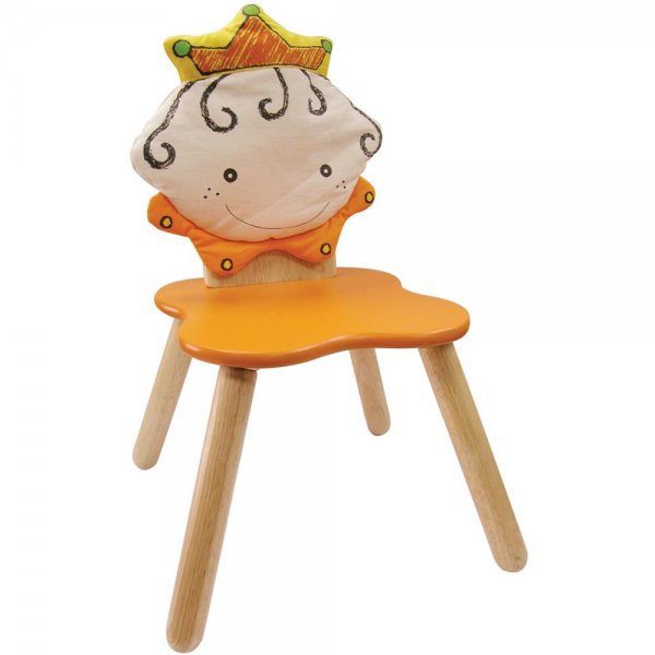 Kinderstuhl Prinzessin orange aus Holz abgerundete Ecken Kindermöbel Holzstuhl Holzmöbel