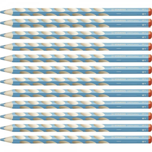 Ergonomischer Buntstift für Rechtshänder - STABILO EASYcolors - 12er Pack - himmelblau