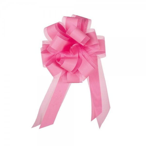 Roth Schleife Ziehschleife mit Tüll rosa Ø 19cm 10 Stück für Schultüte Zuckertüte Geschenke