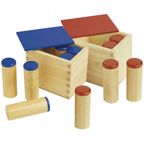 Montessori Sound-Box-Set mit unterschiedlichen Materialien gefüllt, NEU