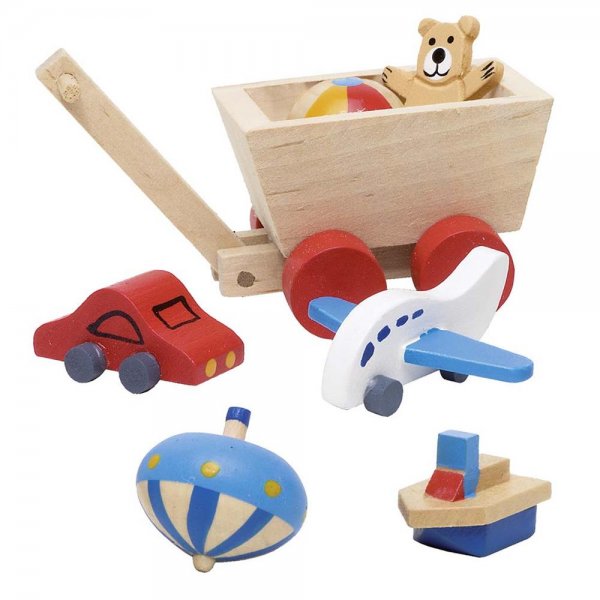 Goki 51938 - Puppenhausmöbel Kinderzimmer 1er Set, Spielzeug, Holzspielzeug, NEU