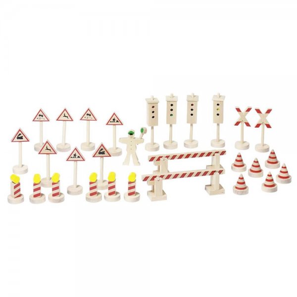 Toys pure Verkehrszeichen II 1er Set, aus Holz gefertigt, 29 Teile, 10 Designs