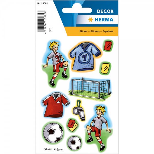 HERMA 15082 Sticker Fußballspiel Aufkleber selbstklebend Fußball Sport Etikett
