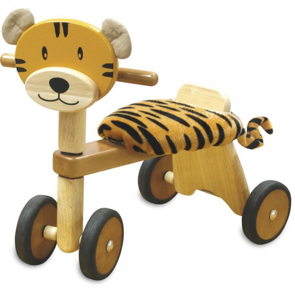 Bartl Rutscher Tiger aus Holz mit Plüschkissen Baby-Rutscherfahrzeug fördert Motorik