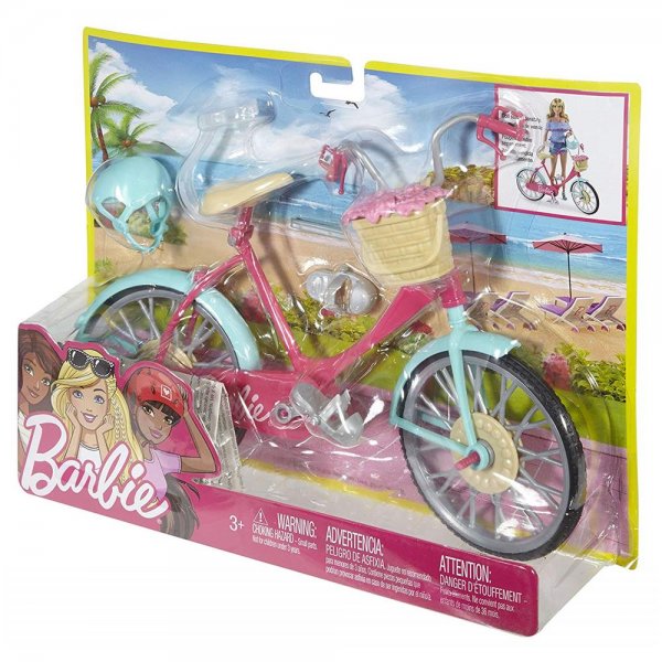 Mattel DVX55 - Barbie Fahrrad für Spielfigur Puppe Spielzeug Puppenrad