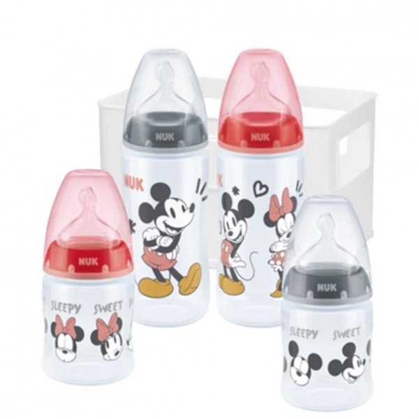 NUK Disney Mickey Mouse First Choice Plus Babyflasche Starter Set mit Temperature Control