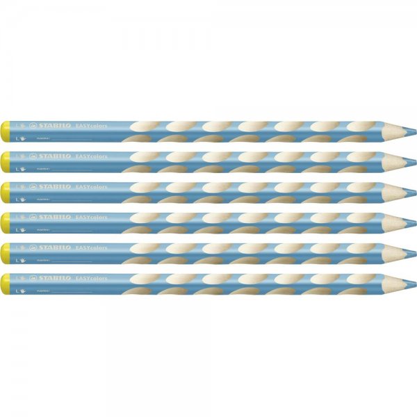 Ergonomischer Buntstift für Linkshänder - STABILO EASYcolors - 6er Pack - himmelblau