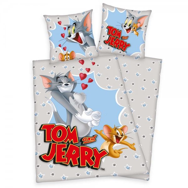 Herding Tom & Jerry Bettwäsche 135x200cm Bettbezug 80x80cm Kissenbezug Baumwolle