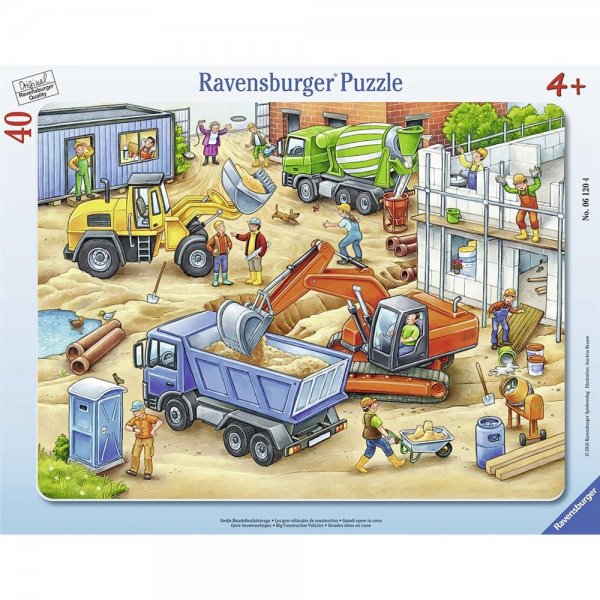 Ravensburger Puzzle 06120 - Große Baustellenfahrzeuge Rahmenpuzzle NEU & OVP
