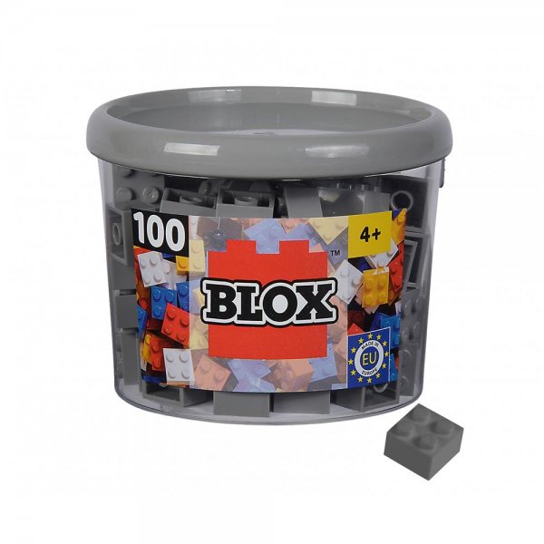 Simba Blox 100 4er Bausteine grau in Dose Klemmbausteine Konstruktionsspielzeug kompatibel