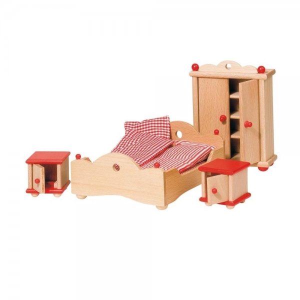 Goki Puppenmöbel Schlafzimmer 1er Set, Spielzeug, Holzspielzeug, NEU