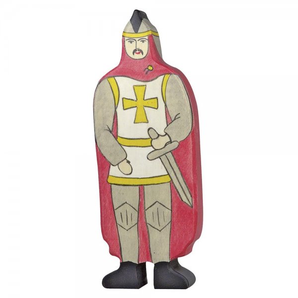 Ritter mit rotem Mantel Holz 6,5x2,3x16,5 cm ab 3 Jahren NEU