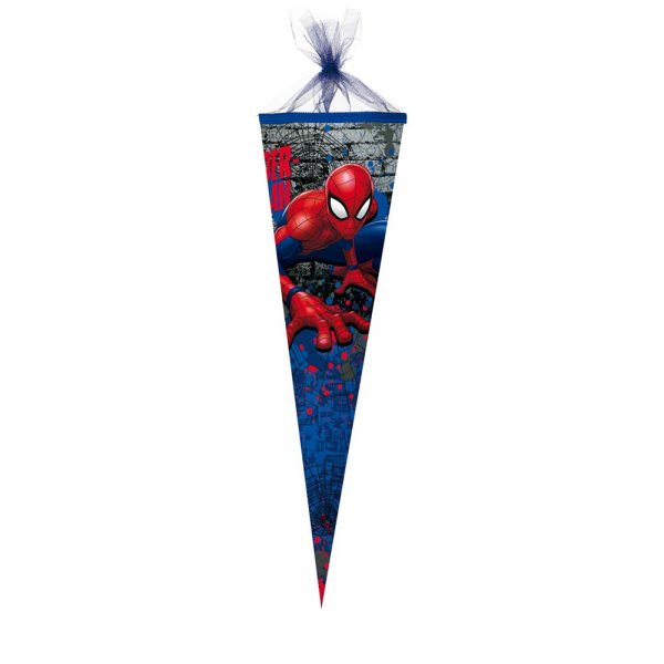Nestler Schultüte Spider-Man 50cm rund Tüllverschluss Zuckertüte Schulanfang Einschulung