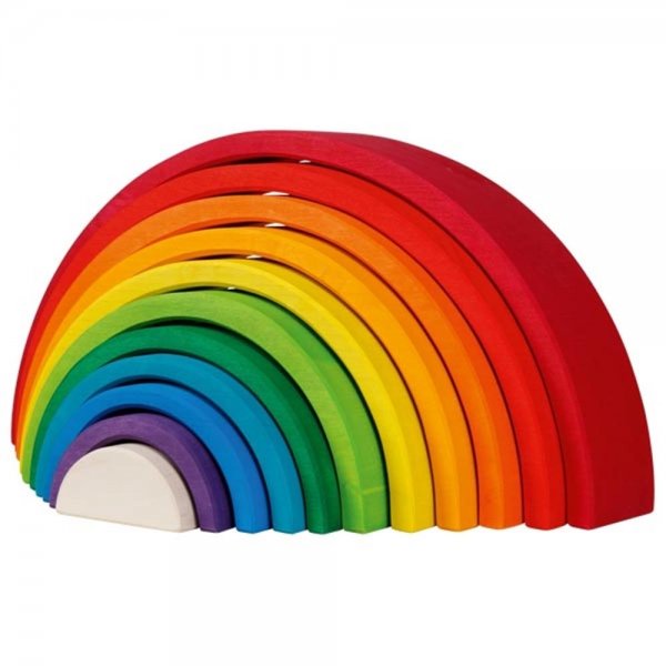 Goki Bausteine Regenbogen 11 teilig, aus Holz, für Kinder ab 2 Jahren