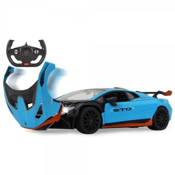 Jamara Lamborghini Huracán STO 1:14 blau 2,4GHz Tür manuell Ferngesteuertes Auto mit LED Fahrlicht