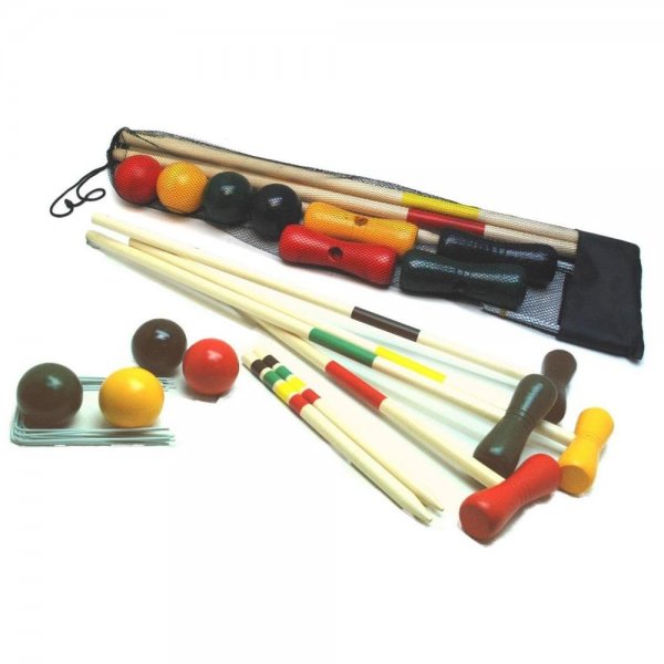 BARTL 110278 - Croquet-Spiel aus Holz für 4 Spieler Gartenspiel Holz Spielzeug