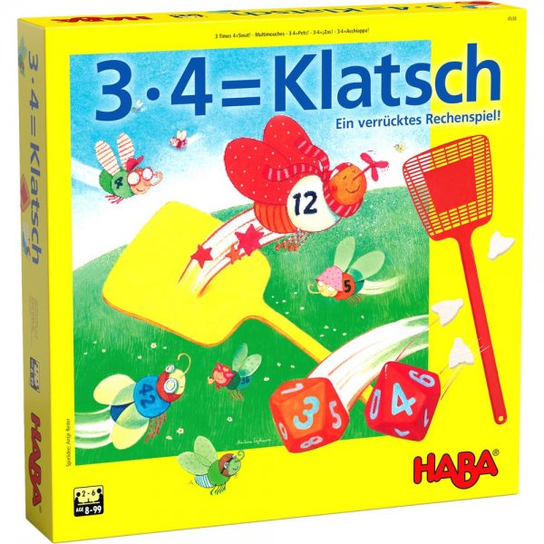Haba Kinderspiel 3x4=Klatsch Brettspiel Gesellschaftsspiel ab 8 Jahren für 2 - 6 Spieler