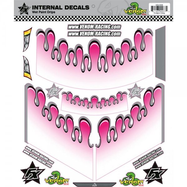 Jamara Aufkleber WET PAINT DROPS pink Farbtropfen Venom Racing Internal Graphics Fahrzeugaufkleber