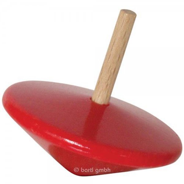 BARTL Kreisel rot, 45 mm, Holzkreisel, Spielzeugkreisel, Holzspielzeug, NEU