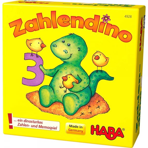 Haba 4928 - Zahlendino Dinostarkes Zahlen und Memospiel 1-4 Kinder Zahlen lernen