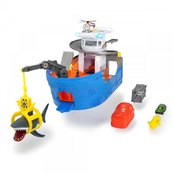 Dickie Toys Shark Attack Schwimmfähiges Spielzeugboot mit Freilauf Licht und Sound