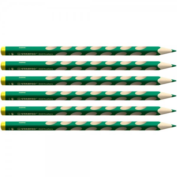 Ergonomischer Buntstift für Linkshänder - STABILO EASYcolors - 6er Pack - grün