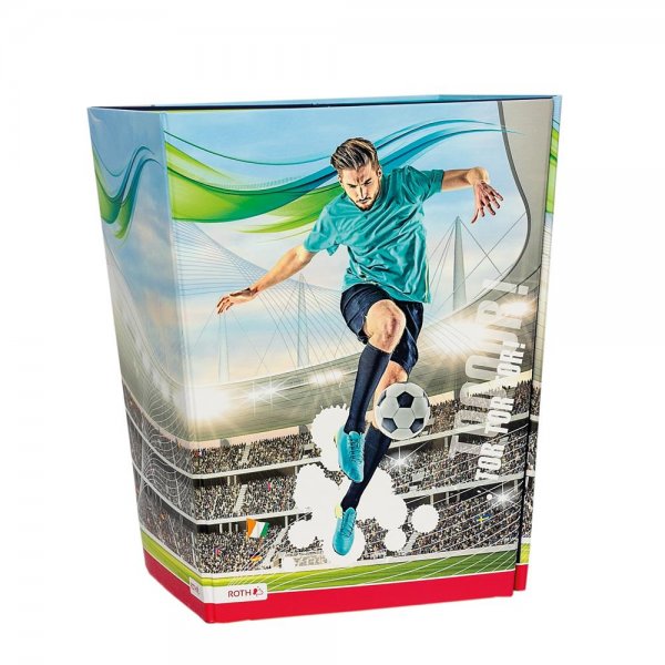 Roth Papierkorb Fußballstar 30,5 x 21,5 x 28 cm aus Pappe faltbar getrennte Müllfächer