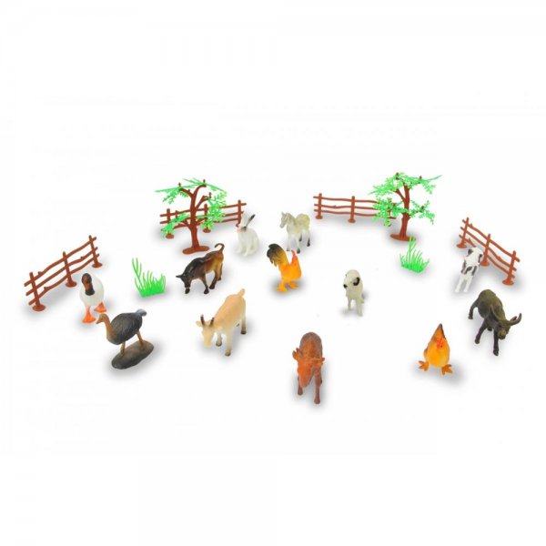 Jamara Tierspielset Farm Animals 20-teilig Tierfiguren Bauernhoftiere Nutztiere Farmtiere Bauernhof
