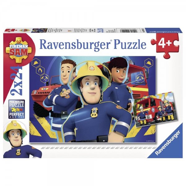 Ravensburger 09042 - Sam hilft in der Not, Puzzle 2x24 Teile Kinder ab 4 Jahren