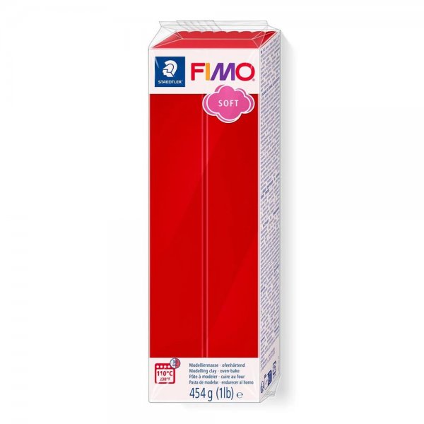 Staedtler FIMO soft weihnachtsrot 454g Modelliermasse ofenhärtend Knetmasse Knete