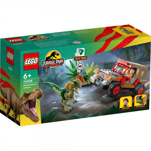LEGO® Jurassic Park 76958 - Hinterhalt des Dilophosaurus Dinosaurier Bauset Spielset ab 6 Jahren
