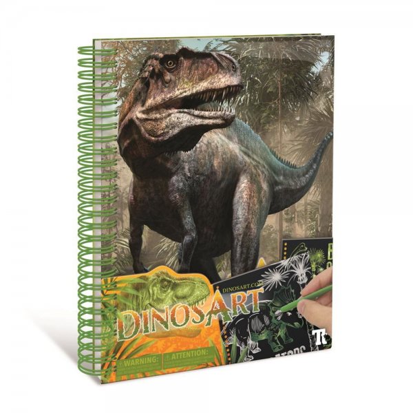DinosArt Kratz- und Zeichenkunst Kratzbilderbuch für Dinosaurier-Fans Kreativset