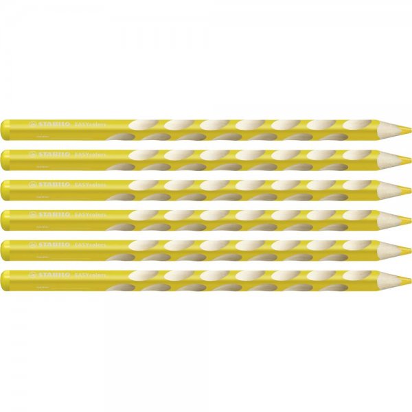 Ergonomischer Buntstift für Linkshänder - STABILO EASYcolors - 6er Pack - gelb