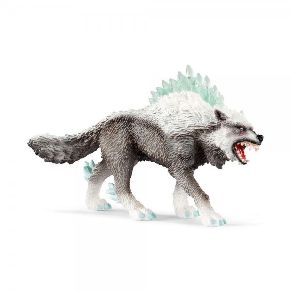 Schleich 42452 Eldrador Schneewolf Spielfigur Wolfsfigur mit Eisfell