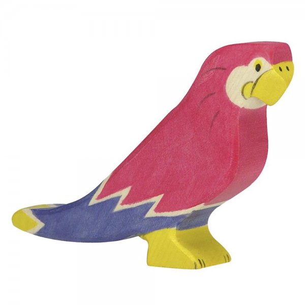 Papagei, ca. 11 x 1,9 x 7 cm, Spielzeug, Holzfigur, Holzspielzeug, NEU