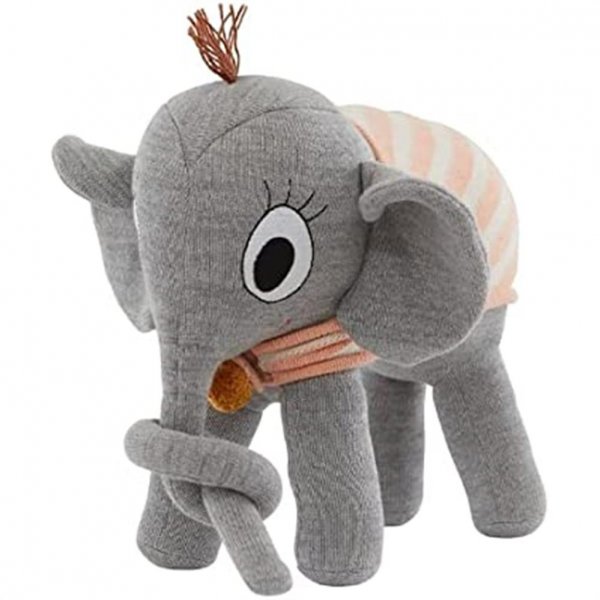 OYOY Ramboline Elephant Grey Stofftier Kuscheltier aus Baumwolle mit Polyesterfüllung