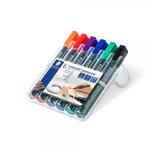 STAEDTLER Lumocolor permanent Box 6 Universalstiften marker sortierten Farben