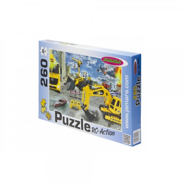 Jamara Puzzle 260 Teile RC-Action Baufahrzeuge Baustelle Kinderpuzzle für Kinder ab 6 Jahren