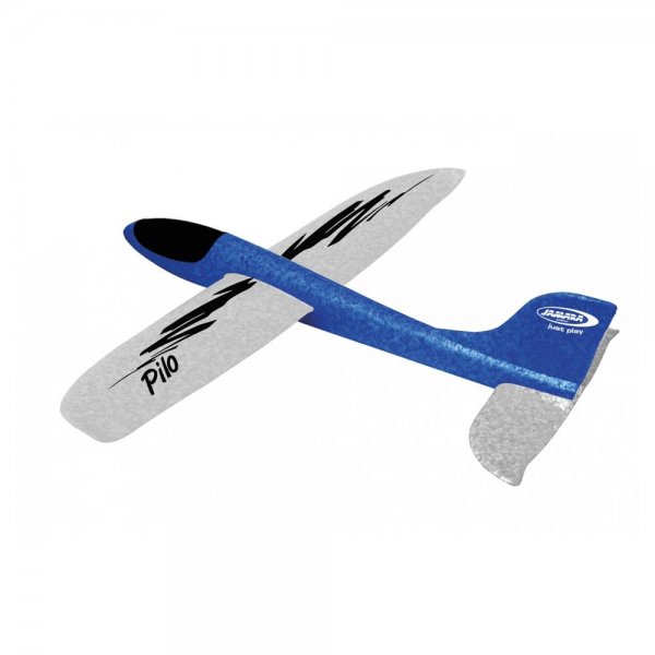 Jamara Pilo Flugzeug Schaumwurfgleiter EPP Weiß/Blau Gleitflugzeug Segelflieger Wurfflieger