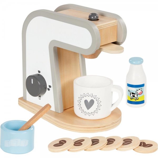 Goki Kaffeemaschine - Spielset mit Zubehör für die Kinderküche, aus Holz