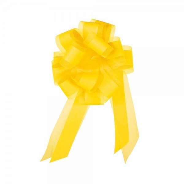 Roth Schleife Ziehschleife mit Tüll gelb Ø 19cm 10 Stück für Schultüte Zuckertüte Geschenke