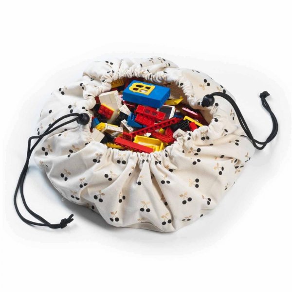 Play&Go Spielzeugtasche mini Cherry Gold Ø 40 cm Aufbewahrungssack Spielunterlage Spielzeugbeutel