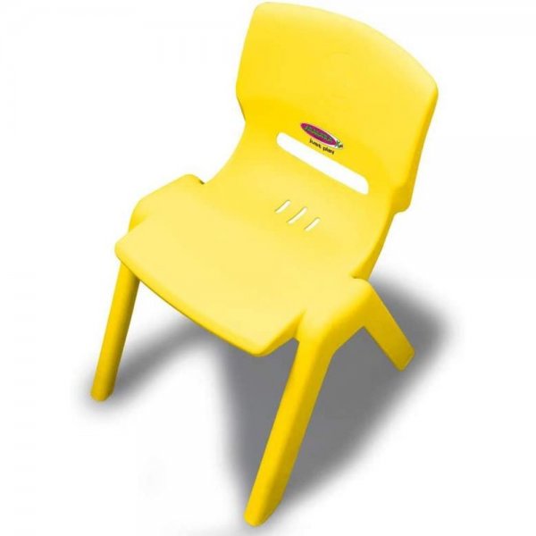 Jamara Kinderstuhl Smiley gelb bis 100kg belastbar stapelbar aus Kunststoff Indoor-Outdoor geeignet Kindermöbel