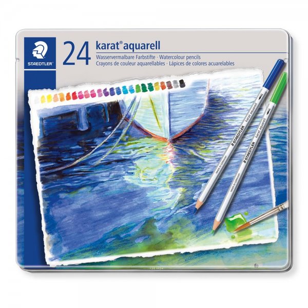 STAEDTLER Farbstift aquarell 125 Metalletui 24 Aquarellstiften sortierte Farben