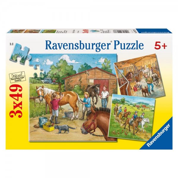 Ravensburger Mein Reiterhof 3 x 49 Teile Puzzle 18x18 cm ab 5 Jahren NEU