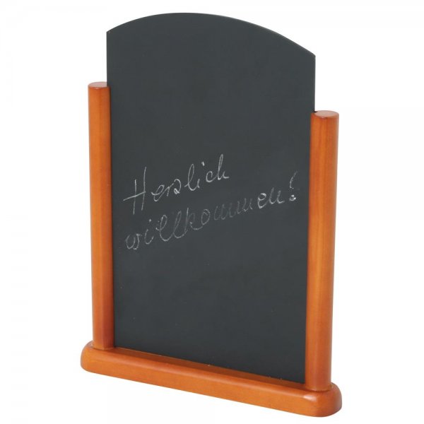 Bartl Bistrotafel 20 x 27 cm mit Holzständer Kreidetafel Tischaufsteller Schreibtafel schwarz
