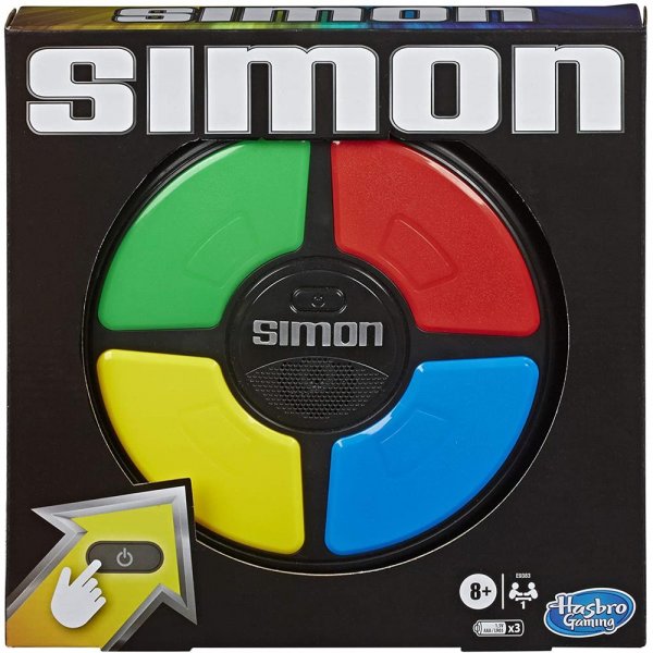 Hasbro E9383 Simon Spiel elektronisches Merkspiel für Kinder ab 8 Jahren Spiel mit Lichtern und Geräuschen